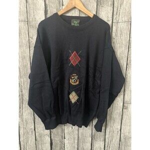 Emerald Isle Irish Golf Classic Embroidery Pullover Sweater L made in Ireland